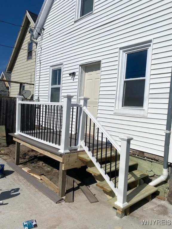 202 Thompson St, Buffalo, NY 14207 - view of exterior entry with a wooden deck