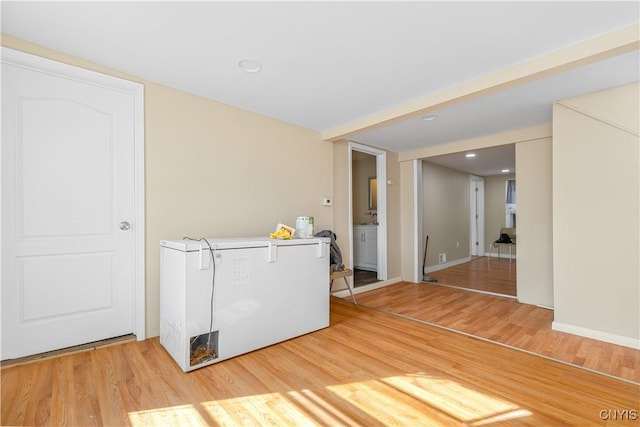 interior space featuring light wood-style floors