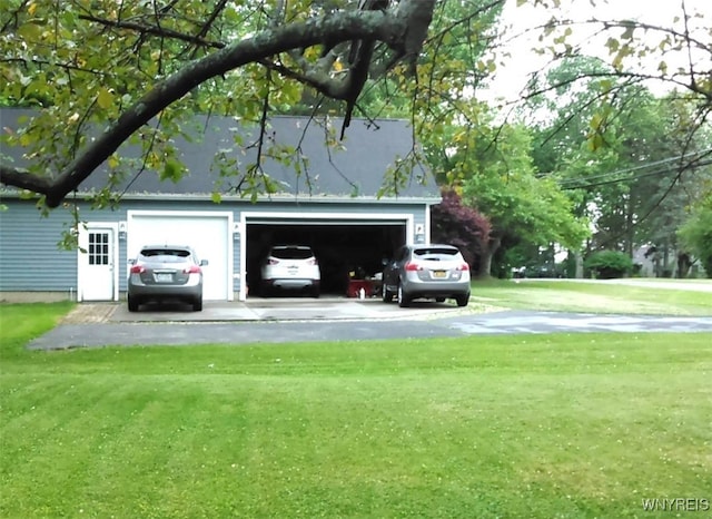 garage with driveway
