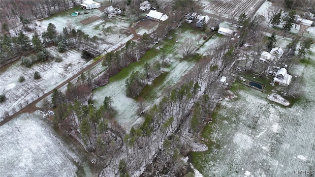drone / aerial view with a rural view