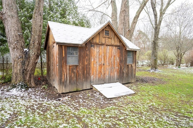 view of shed