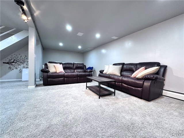 14 Barley Mow Run, New Hartford, NY 13413 - living room featuring carpet floors, recessed lighting, and baseboard heating