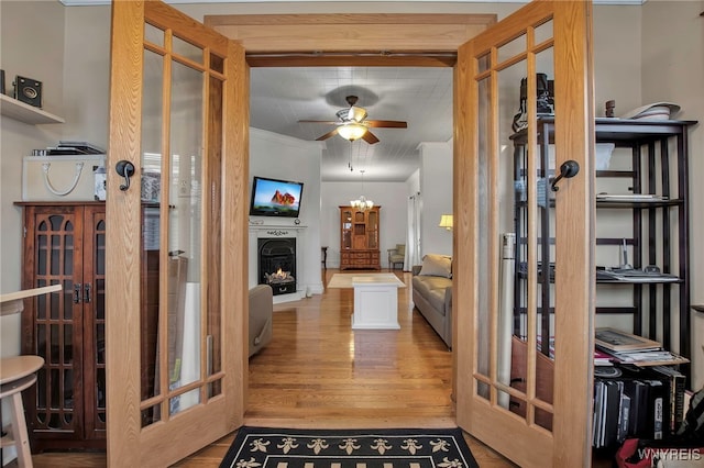 2831 S Park Ave, Lackawanna, NY 14218 - corridor with crown molding and wood finished floors