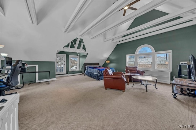 bedroom with carpet and baseboards