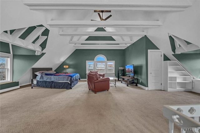 carpeted bedroom featuring baseboards