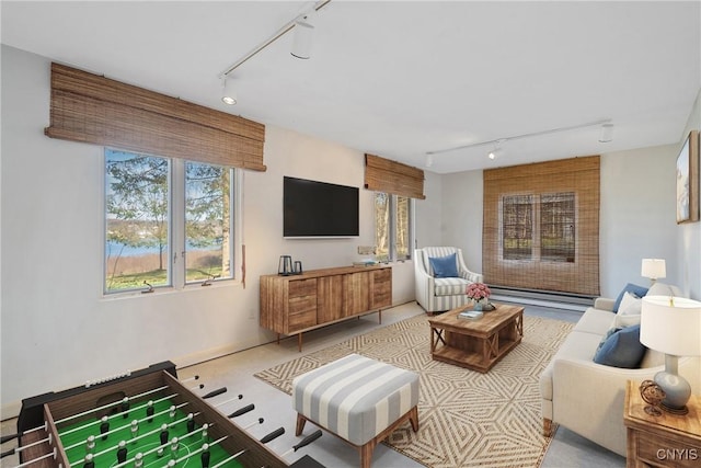 3158 W Lake Rd, Cazenovia, NY 13035 - living room featuring rail lighting