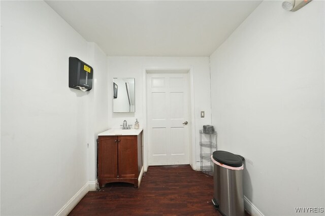 894 Tonawanda St, Buffalo, NY 14207 - bathroom featuring vanity, baseboards, and wood finished floors