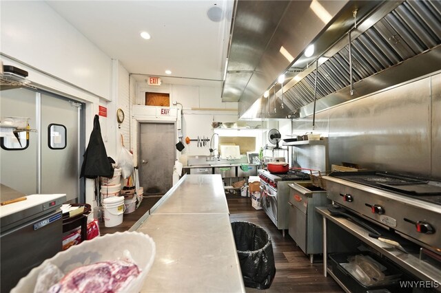 894 Tonawanda St, Buffalo, NY 14207 - kitchen with recessed lighting and dark wood-style flooring