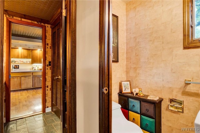 6634 Lake Shore Rd, Evans, NY 14047 - corridor with stone tile floors