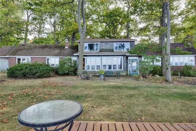6634 Lake Shore Rd, Evans, NY 14047 - rear view of property with a lawn