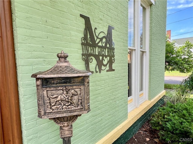 exterior details with brick siding