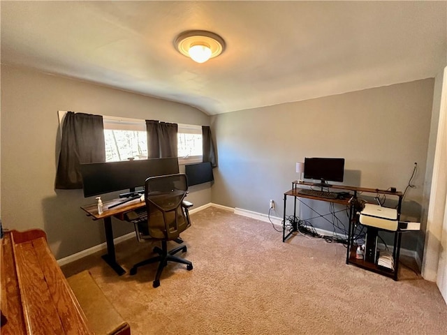 115 Forest Hills Dr, Elmira, NY 14905 - carpeted home office with vaulted ceiling and baseboards