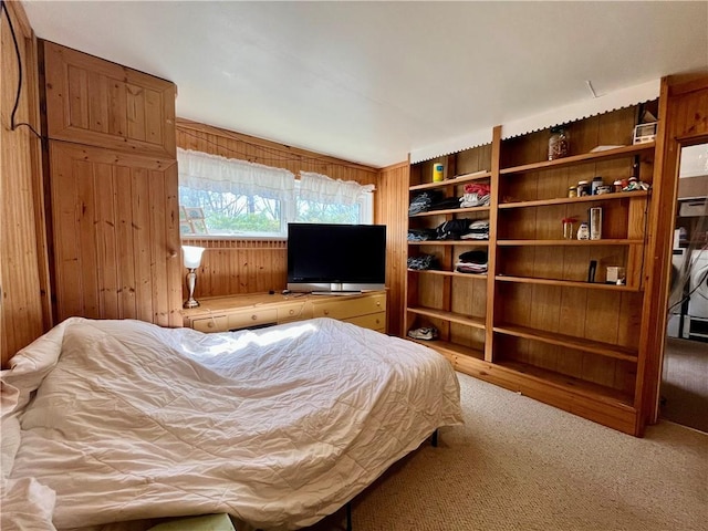 115 Forest Hills Dr, Elmira, NY 14905 - carpeted bedroom with wood walls