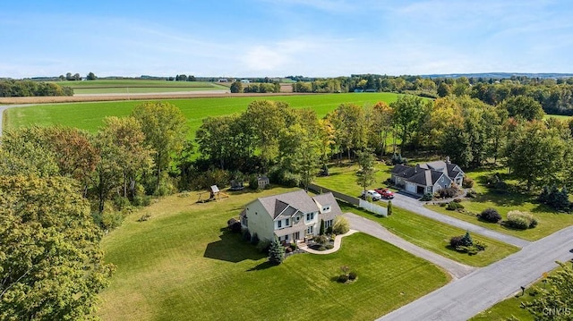 aerial view with a rural view