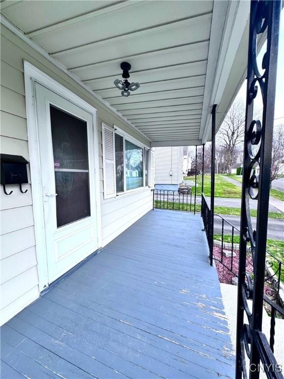 deck with covered porch