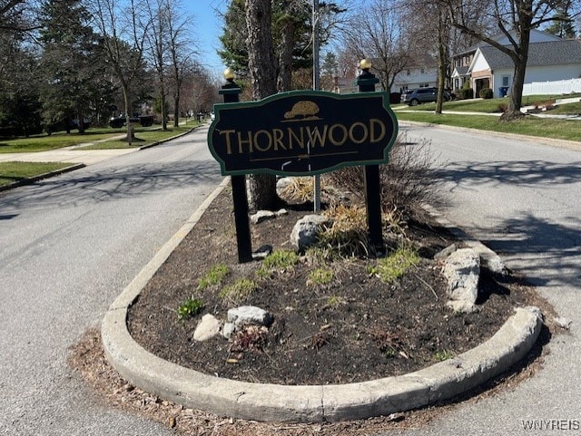 view of community sign