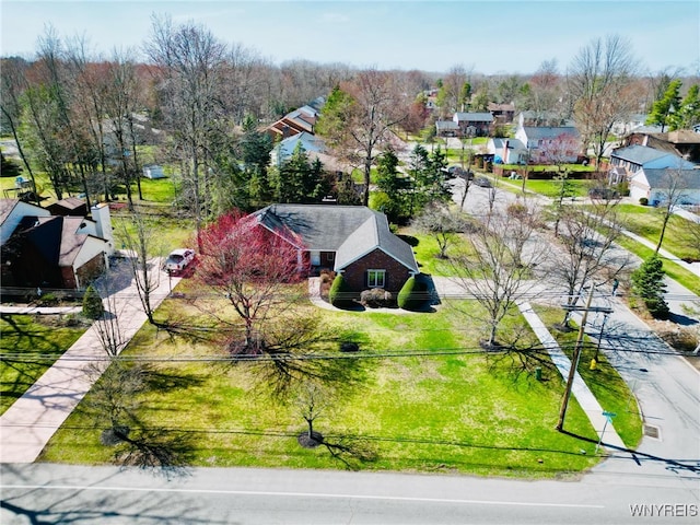 aerial view with a residential view