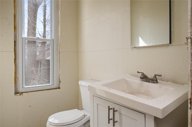 bathroom with toilet and vanity