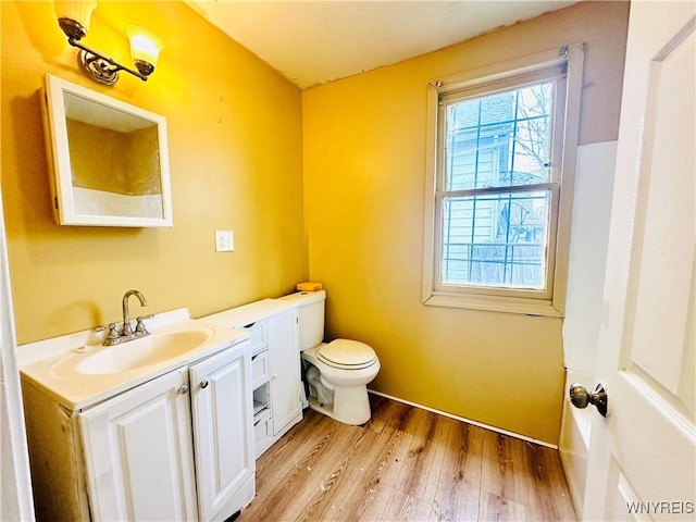 99 Roebling Ave, Buffalo, NY 14215 - bathroom with vanity, toilet, and wood finished floors