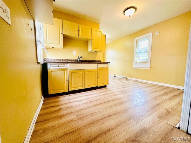 99 Roebling Ave, Buffalo, NY 14215 - kitchen featuring a sink, light wood finished floors, and baseboards