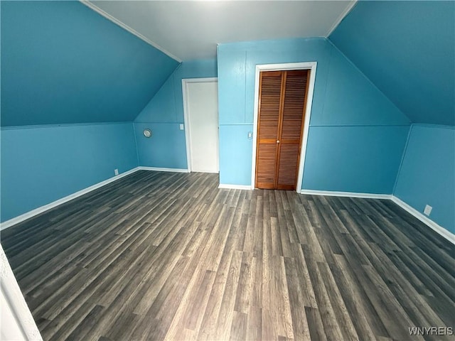 72 Person St, Buffalo, NY 14212 - bonus room featuring wood finished floors, baseboards, and lofted ceiling