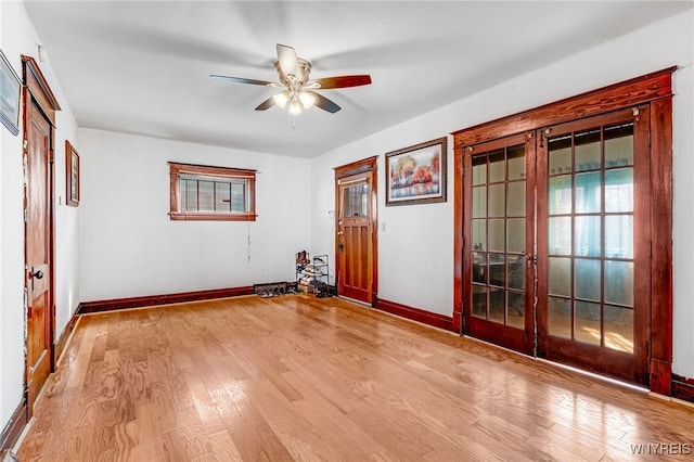 43 Freund St, Buffalo, NY 14211 - unfurnished room with ceiling fan, baseboards, and wood finished floors