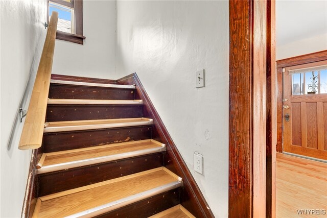 43 Freund St, Buffalo, NY 14211 - staircase featuring wood finished floors