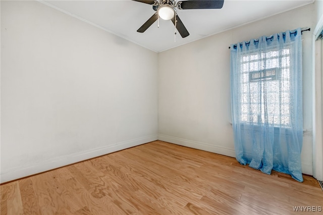43 Freund St, Buffalo, NY 14211 - empty room featuring light wood-style flooring, ceiling fan, and baseboards