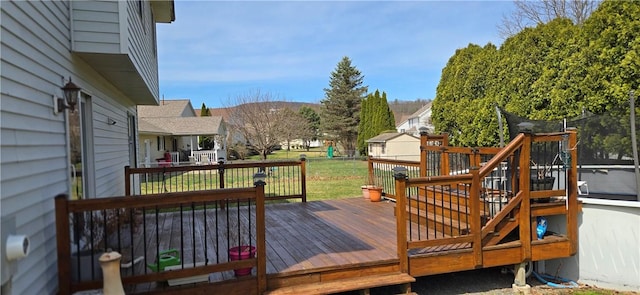 deck with a yard