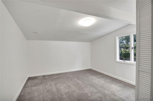 bonus room featuring baseboards, carpet flooring, and lofted ceiling