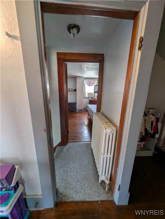 505 Canary St, Dunkirk-City, NY 14048 - hall with radiator and wood finished floors