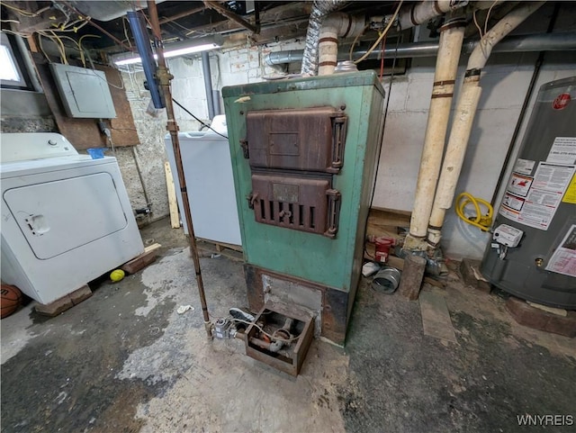 505 Canary St, Dunkirk-City, NY 14048 - utility room featuring washer / clothes dryer and water heater