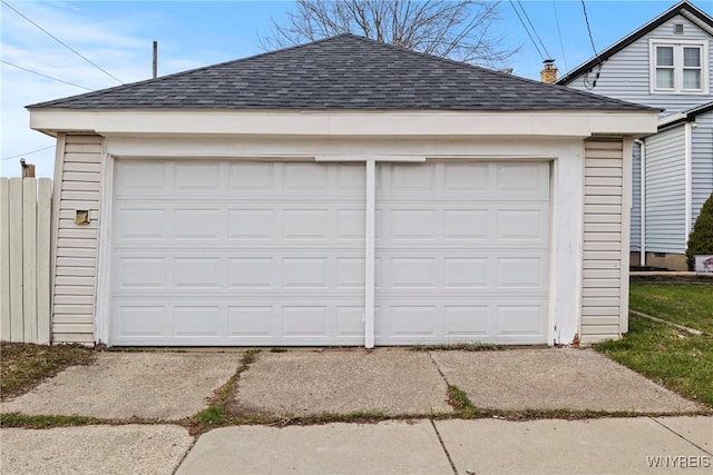 view of garage