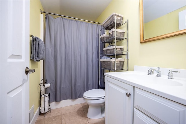 5572 Lakewood Trl, South Bristol, NY 14424 - bathroom featuring toilet, vanity, tile patterned flooring, and visible vents