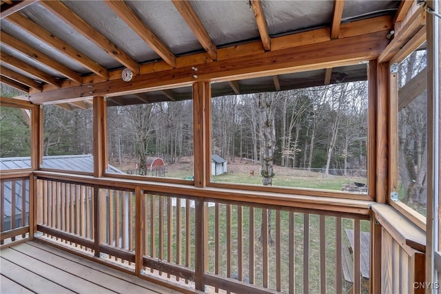 view of unfurnished sunroom