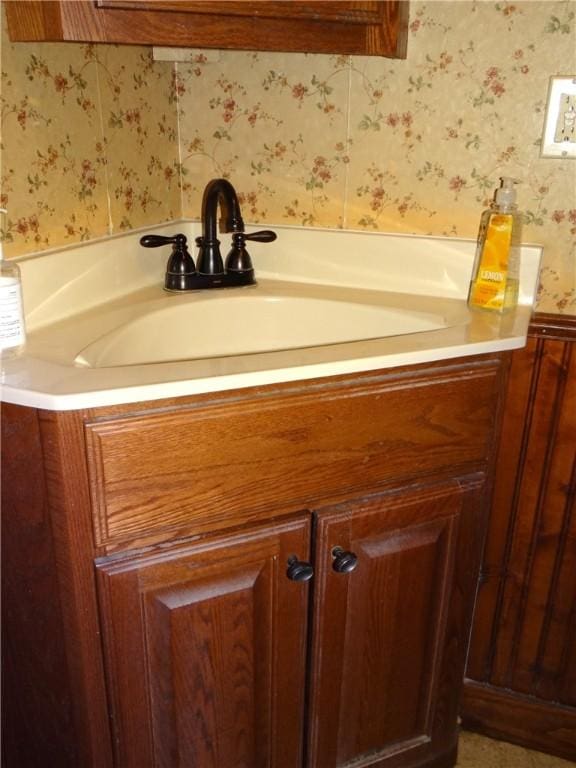 956 Hoffman St, Elmira-City, NY 14905 - bathroom with a sink and wallpapered walls