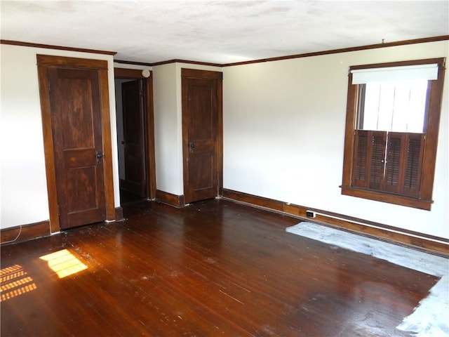 956 Hoffman St, Elmira-City, NY 14905 - empty room featuring baseboards, hardwood / wood-style floors, and crown molding