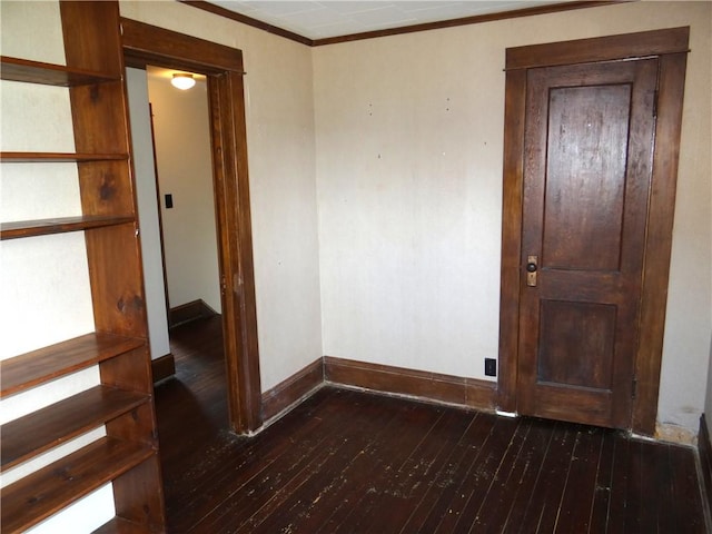 956 Hoffman St, Elmira-City, NY 14905 - spare room with dark wood-style floors, baseboards, and crown molding