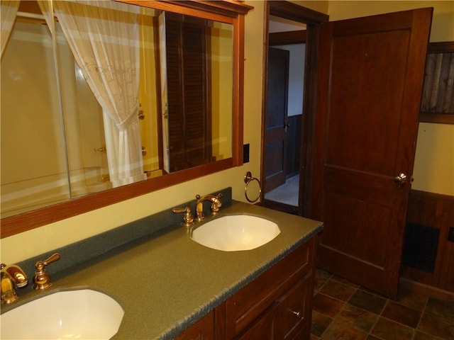 956 Hoffman St, Elmira-City, NY 14905 - bathroom with a sink and double vanity