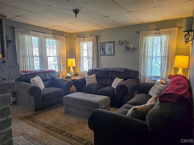 3012 Pleasant Ave, Vienna, NY 13308 - living room with carpet flooring and a baseboard heating unit
