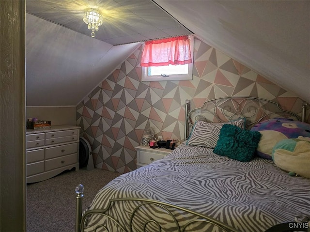 3012 Pleasant Ave, Vienna, NY 13308 - bedroom featuring wallpapered walls and lofted ceiling