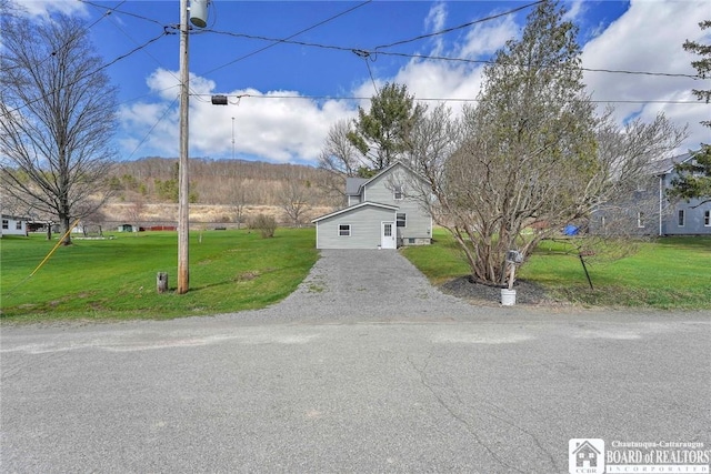 9056 Gross Rd, Cuba, NY 14727 - view of front of property featuring gravel driveway and a front yard