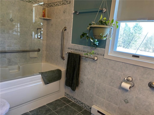 215 Kautz Rd, Delaware, NY 12723 - bathroom with bath / shower combo with glass door and tile patterned flooring