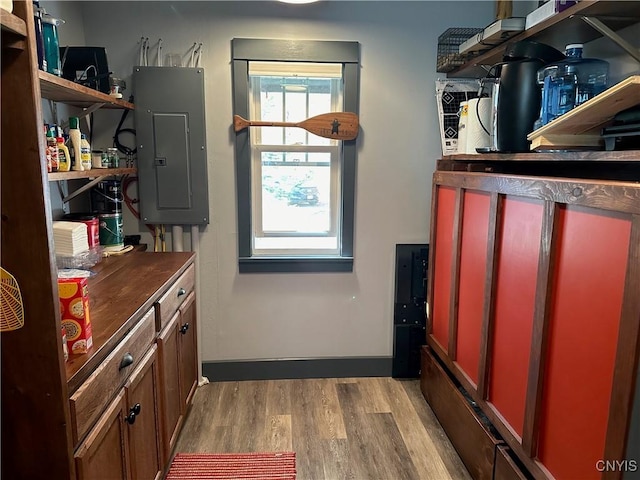 interior space with electric panel