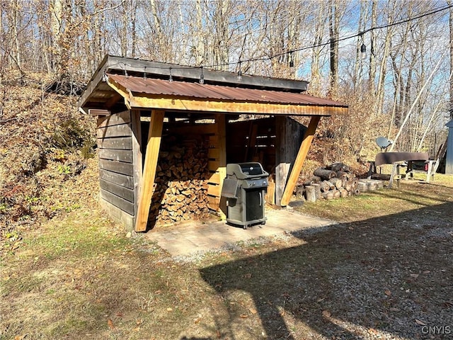 view of shed