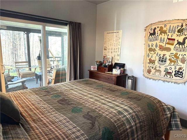 bedroom featuring access to exterior