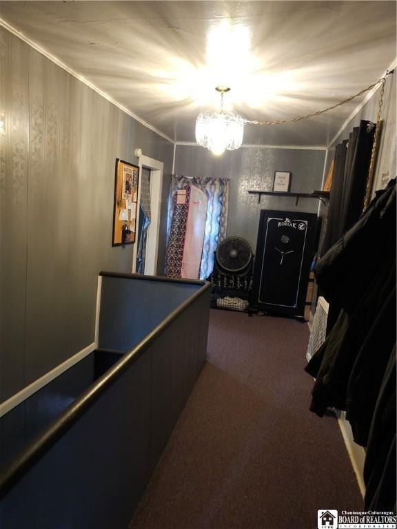 787 State Route 417, Andover, NY 14806 - interior space with carpet and a notable chandelier