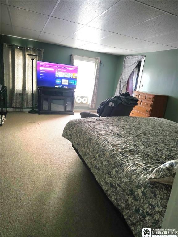 787 State Route 417, Andover, NY 14806 - carpeted bedroom with a paneled ceiling
