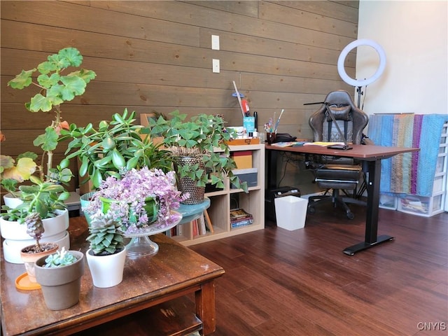 165 Howe St, Le Ray, NY 13612 - misc room with an office area, wooden walls, and wood finished floors