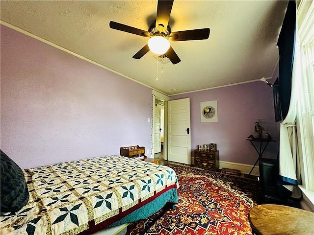 930 W 1st St, Elmira, NY 14905 - bedroom with ornamental molding and a ceiling fan